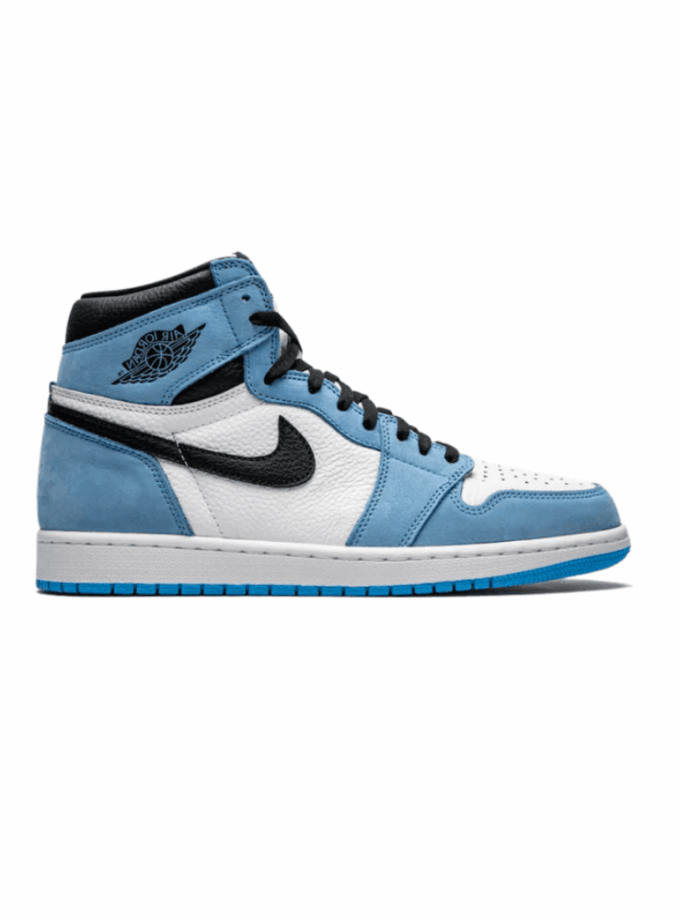 Jordan 1 Retro High White University Blue Black ( UNC )