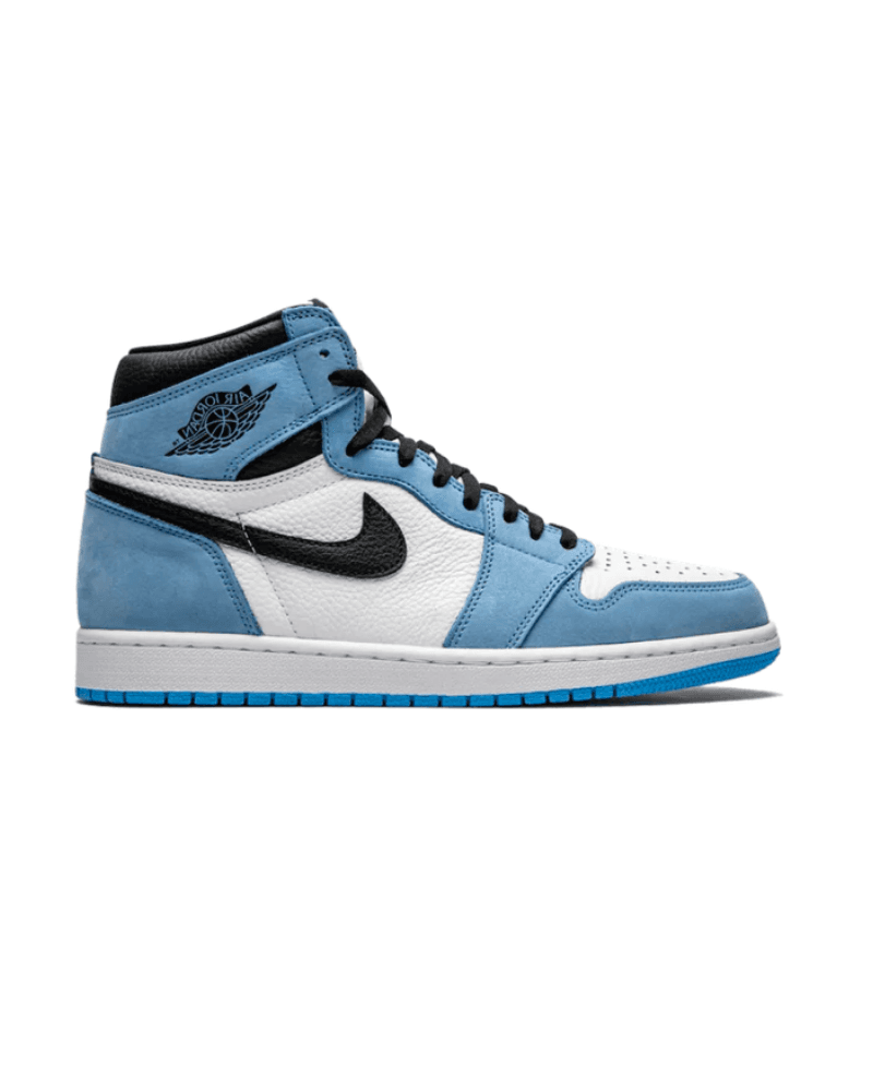 Jordan 1 Retro High White University Blue Black ( UNC )