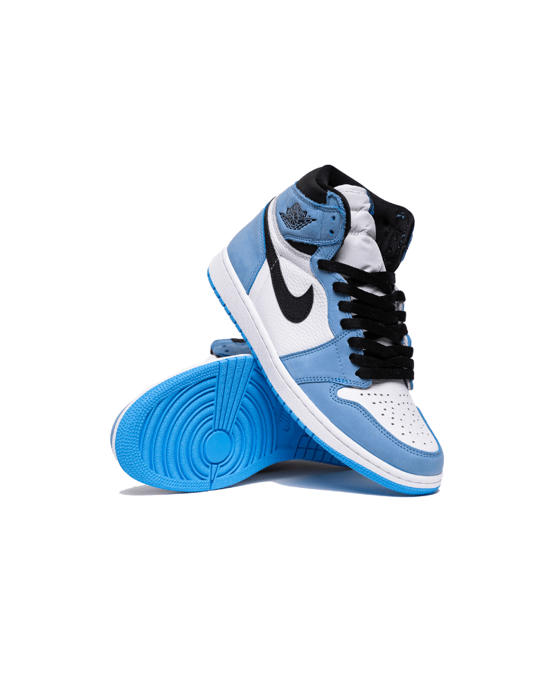 Jordan 1 Retro High White University Blue Black ( UNC )